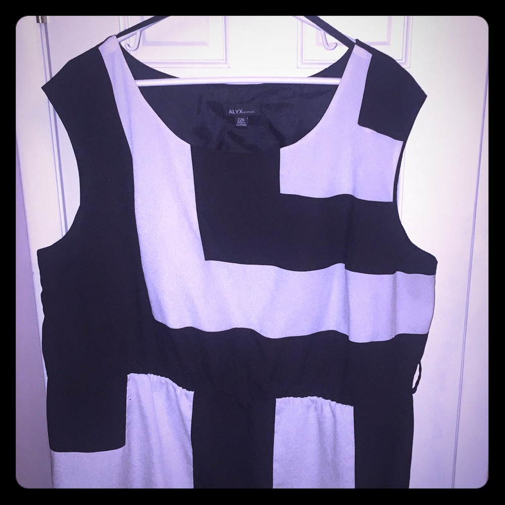 Alyx Woman Black & Grey Color Block Dress 22W